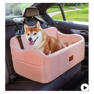 Leachum Dog Car Seat For Medium/large Dog 2 Clip On Safety Leash For Small No Bo